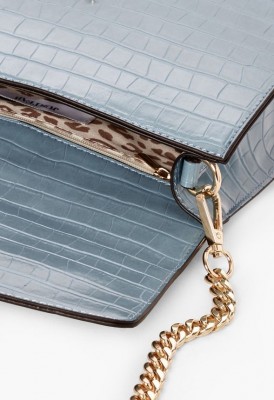 L. Can't Chain Me Down Crossbody Bag - Blue Croc