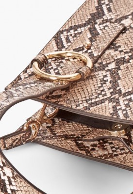 L. The Circle Mini Bag - Natural Snake