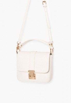L. Florida Walk Crossbody Bag - White Croc