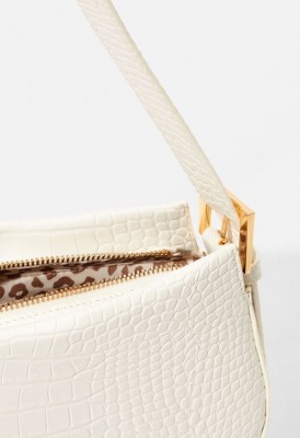 L. Take Me Back Shoulder Bag - White Croc