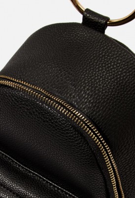 L. Ring Handle Backpack - Black