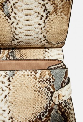 L. Bar Top Handle Satchel - Blue Snake