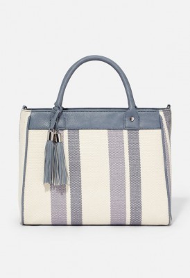 L. Ready for Anything Satchel - Blue Stripe