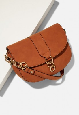 L. Saddle Shoulder Bag - Cognac