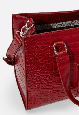 L. Weekend in Venice Satchel - Red Croc