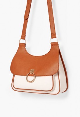 L. Staying True Front Flap Shoulder Bag - White-cognac