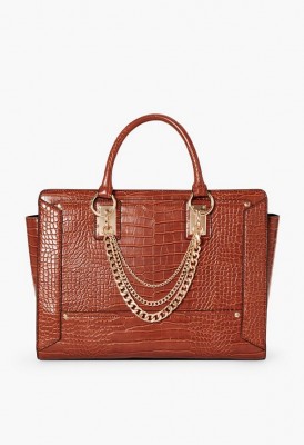 L. New You Satchel - Cognac Croc