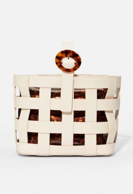 L. Caged Tote - White