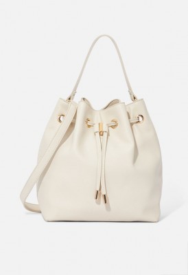 L. Drawstring Bucket Bag - Bone