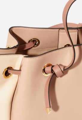 L. Knotted Handle Colorblock Tote - Mauve Multi