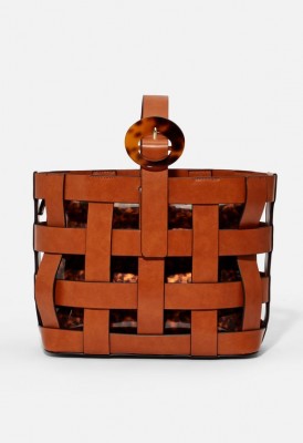 L. Caged Tote - Cognac